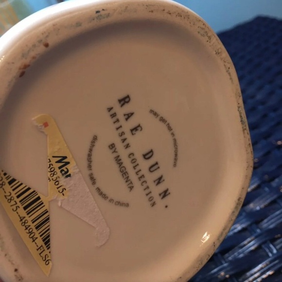 Rae Dunn Hello Mug NWT Coffee Tea ceramic blue white black - Picture 5 of 6